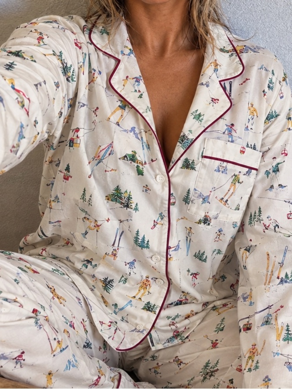 Polo by Ralph Lauren Cream Multi-Color Printed Pajama Set